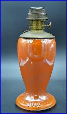 RARE ALADDIN ORANGE VENETIAN MODEL 12 ART CRAFT 1246 OIL LAMP #12 Burner Chimney