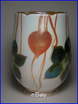RARE American Art Glass QUEZAL Flower Fostoria Iris Tulip SHADE Lamp TIFFANY Era