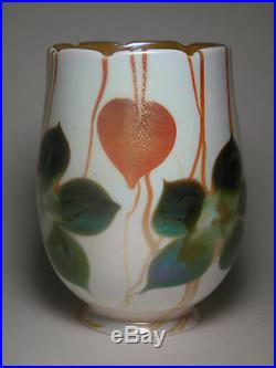 RARE American Art Glass QUEZAL Green FLOWER Tulip SHADE Lamp TIFFANY Era ANTIQUE