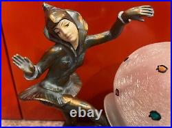 RARE Antique Art Deco Gerdago Pixie Harlequin Lamp 1920, LAST ONE