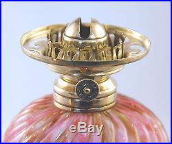 RARE Antique Art Glass End-Of-Day Miniature Oil Lamp with applied feet, S1-549