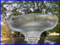 RARE Art Deco 15 Dia Halophane Ribbed Glass Torchiere Lamp Shade 3 fitter