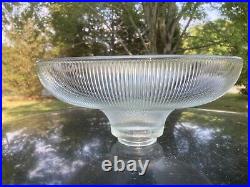 RARE Art Deco 15 Dia Halophane Ribbed Glass Torchiere Lamp Shade 3 fitter