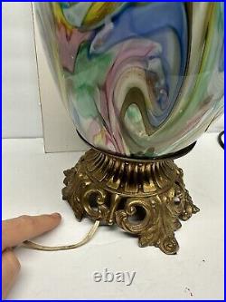 RARE Murano Style Art Glass Lamp Starry Night