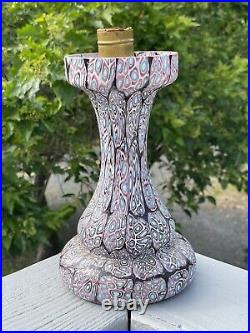 RARE Vintage 20th C. Millefiori Murano Art Glass Mushroom Lamp Base
