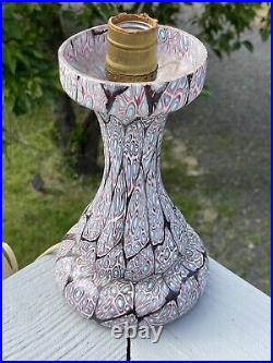 RARE Vintage 20th C. Millefiori Murano Art Glass Mushroom Lamp Base