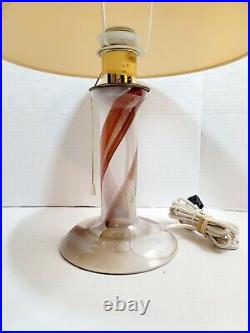 RARE Vtg STUDIO AHUS Sweden Signed Hann Dreutler Art Glass Lamp 1981