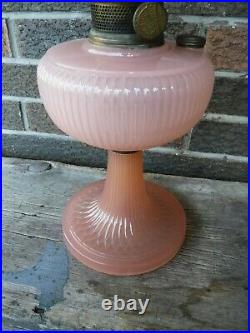 Rare Aladdin Lamp Vertique Rose Moonstone Art Glass