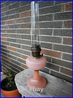 Rare Aladdin Lamp Vertique Rose Moonstone Art Glass
