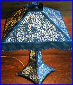 Rare Antique Apollo Studios Pine Cone Arts & Crafts Glass Desk Lamp 1910 Tiffany