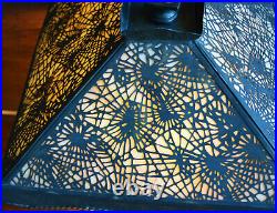 Rare Antique Apollo Studios Pine Cone Arts & Crafts Glass Desk Lamp 1910 Tiffany