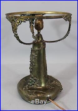 Rare Antique Pairpoint, Puffy Glass Shade, Grapes Lamp Base, NR