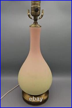 Rare MT WASHINGTON BURMESE Lamp URANIUM ART GLASS Vase Satin Custard Glass