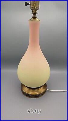 Rare MT WASHINGTON BURMESE Lamp URANIUM ART GLASS Vase Satin Custard Glass