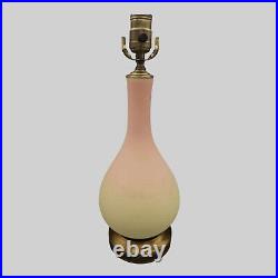 Rare MT WASHINGTON BURMESE URANIUM Lamp ART GLASS Vase Satin Custard Glass