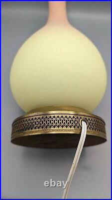 Rare MT WASHINGTON BURMESE URANIUM Lamp ART GLASS Vase Satin Custard Glass