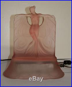 Rare McKee Art Deco Pink Dance De Lumiere Lamp P&I Paid