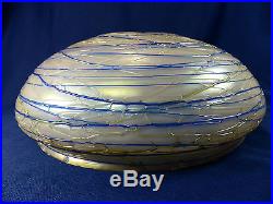 Rare Pallme Konig Loetz Era Bohemian Art Glass Threaded Iridescent Lamp Shade