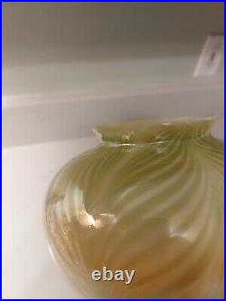 Rare Pulled Feather Art Glass Enclosed Lamp Shade