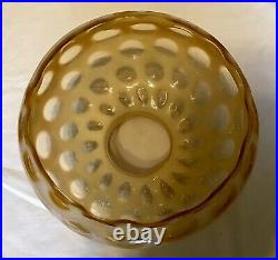 Rare Vintage Fenton Art Glass Honeysuckle Opalescent Coin Dot Lamp N8