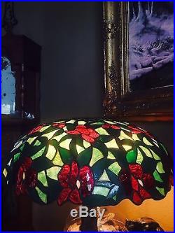 Rare Whaley Leaded Lamp Shade, Stained Glass, Slag Glass, Arts Crafts, Handel Era