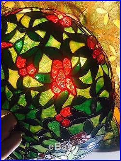 Rare Whaley Leaded Lamp Shade, Stained Glass, Slag Glass, Arts Crafts, Handel Era