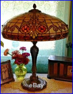 Rare Williamson Chicago leaded Glass lamp -Handel Tiffany arts crafts slag era