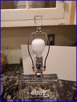 Reproduction Art Deco Crystal Glass Table Lamp Hollywood