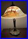 Reverse Painted Landscape Art Nouveau Table Lamp