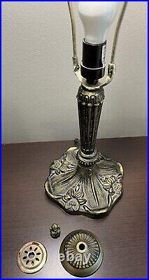 Reverse Painted Landscape Art Nouveau Table Lamp