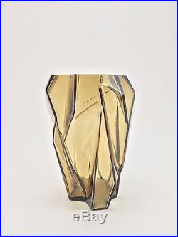 Ruba Rombic Vase 6 1/2 Consolidated Lamp & Glass Company Smoky Topaz