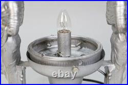 SALE! Gorgeous Art Nouveau Silver Tone Torch Table Lamp