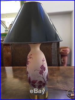SALE Legras French Art Deco Period Cameo Glass Table Lamp Vintage