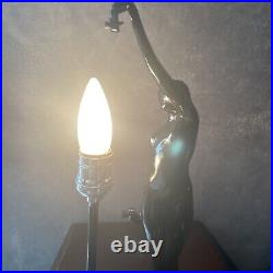 SARSAPARILLA LAMP GLASS MOON LADY #132 AFTER FRANKART NUDE NYMPH Art Deco VTG