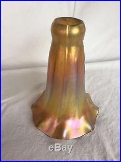 SIGNED LCT FAVRILE TIFFANY LILY IRIDESCENT LAMP SHADE