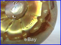 SPECTACULAR c. 1910 L. C. TIFFANY FAVRILE ART GLASS CANDLE LAMP