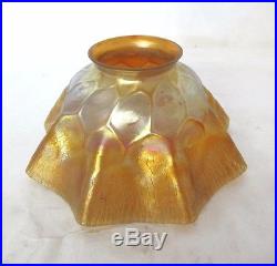 SPECTACULAR c. 1910 L. C. TIFFANY FAVRILE ART GLASS CANDLE LAMP