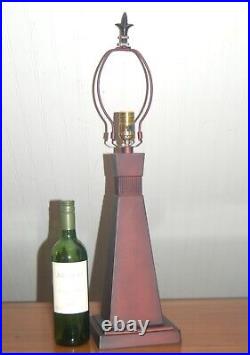 STAINED GLASS LAMP Bronze Prairie Arts & Crafts Mission Square Shade Modern