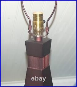 STAINED GLASS LAMP Bronze Prairie Arts & Crafts Mission Square Shade Modern