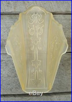 Set of Art Deco Chandelier Slip Shades Sconces Glass Lamp Vintage