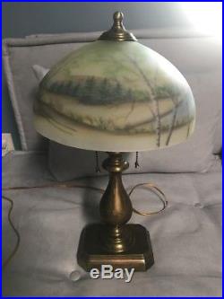 Signed Beverly Cumberledge Reverse Painted Frances Burton Fenton Lamp 29/500