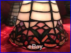 Six Matching Mission Arts & Crafts Style Leaded Glass 4 Chandelier Lamp SHADES