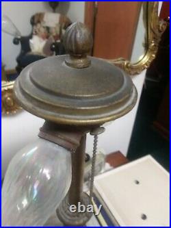 Slag Glass Vintage Lamp Shade&base