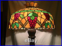 Slag glass leaded arts crafts victorian antique Bradley hubbard era floor lamp