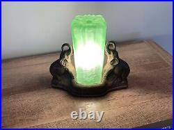 Spelter/frankart Uranium Art Deco Elephant Lamp