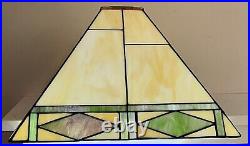 Stained Glass Lamp Shade 14 Art & Craft Mission Style EUC
