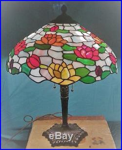 Stained leaded glass lamp ROYAL ARTS Handel Tiffany Duffner arts & crafts era