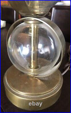 Stunning Art Deco Period 31 Brass & Glass Globe Table Lamp