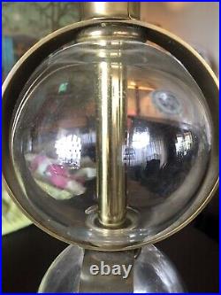 Stunning Art Deco Period 31 Brass & Glass Globe Table Lamp