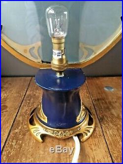 Stunning Art Nouveau Style Semi Nude Lady Resin & Glass Table Lamp By O Tupton